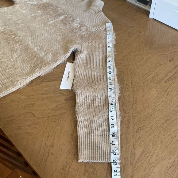 Calvin Klein Tan Eyelash Mock Neck Sweater Size Small NWT - Picture 10 of 10